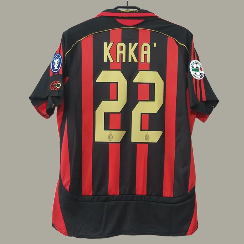 

2006/07 RETRO SOCCER JERSEY HOME AND AWAY RED WHITE BLACK KAKA MALDILI INZAGHI FOOTBALL SHIRTS CAMISETA UNIFORMS IN STOCK