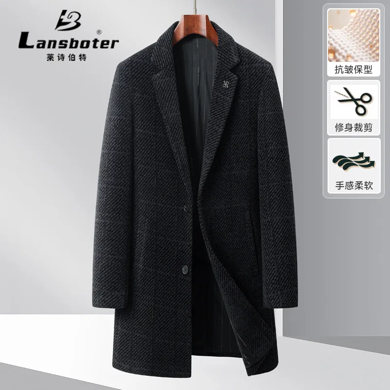 Осень/зима 2024 новое мужское облегающее снежное кашемировое пальто ветровка