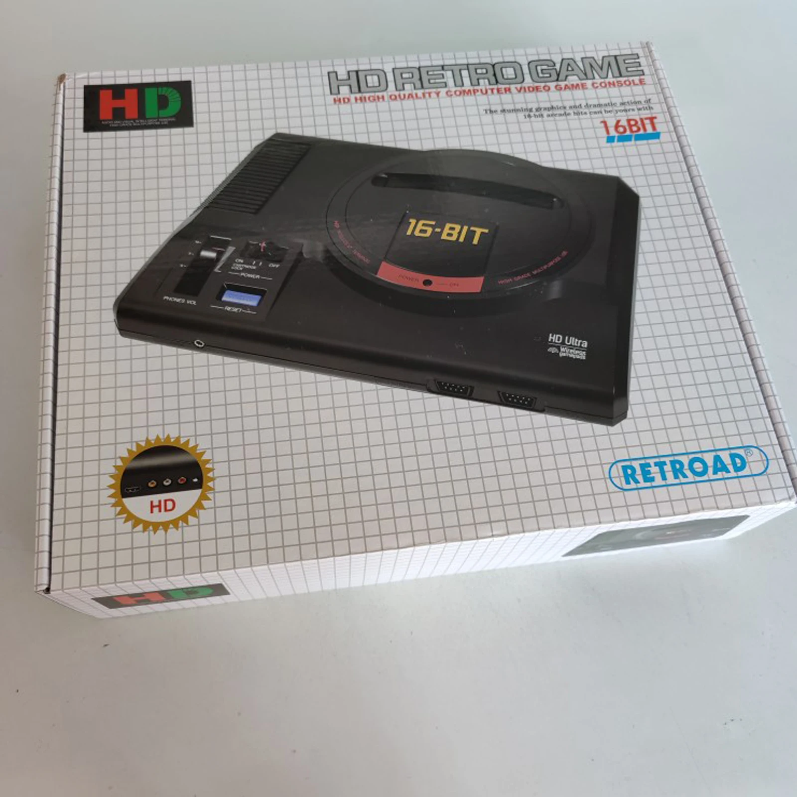 

Hot HDMI 16 bit Video Game Console SEGA MEGA DRIVE 1 Genesis High definition HDMI TV Out with 2.4G Wireless Controlle Cartridge