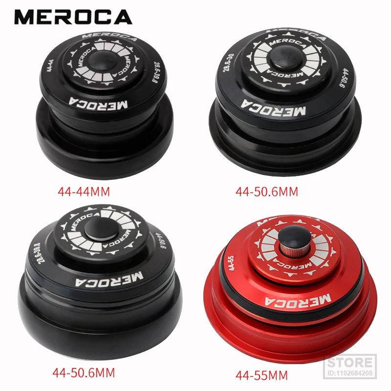 

Meroca Mtb Bike Headset Integrated 1 1/8 Steering Column 34 44 50.6 55 MM Mountain Bicycle Press Bearings Box Vtt Fork Cups