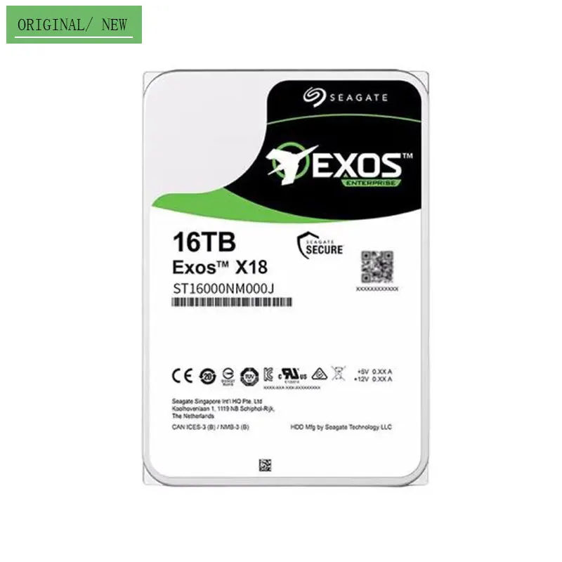 Seagate Exos Enterprise Internal Hard Drive Disk 3.5 Inch Sata 3 HDD 7200RPM 256MB 16TB ST16000NM000J