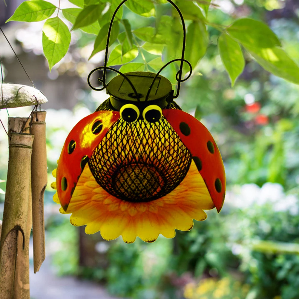 

Светодиодная лампа-кормушка для птиц на солнечной батарее, уличный подвесной держатель для еды, декоративный светильник для сада, кормушки ...