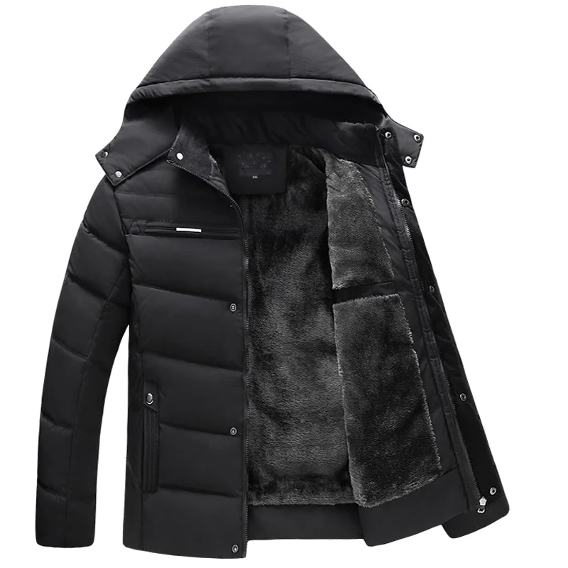 2022 Winter New Men's Hooded Mid-length Down Padded Jacket Casual Padded Jacket for Men