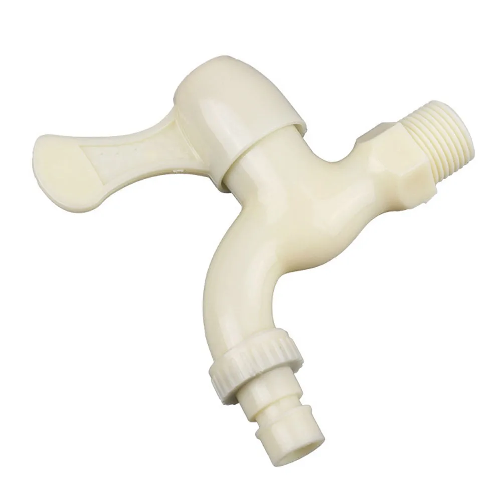 

Single Cold Water Faucet Plastic Faucet 1 Pcs Faucet Faucet Nozzle G1/2 Male Household Natural Color Quick Connect
