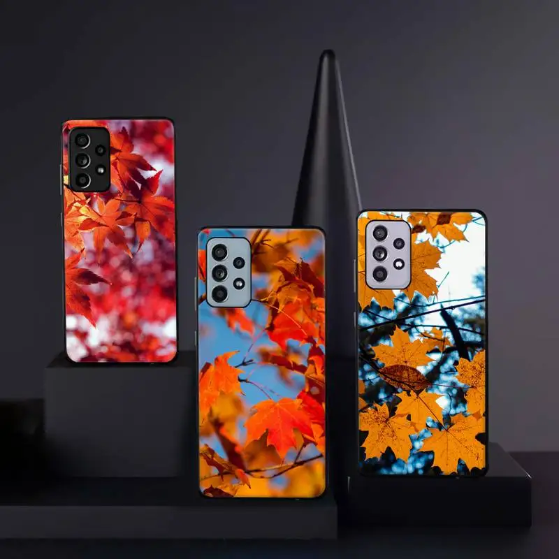 

Autumn falling leaves maples Phone Case For Samsung galaxy A S note 10 12 20 32 40 50 51 52 70 71 72 21 fe s ultra plus