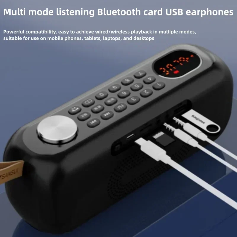 SANSUI F76 Портативный Bluetooth-динамик Открытый бас Беспроводной динамик FM-радио Ручка