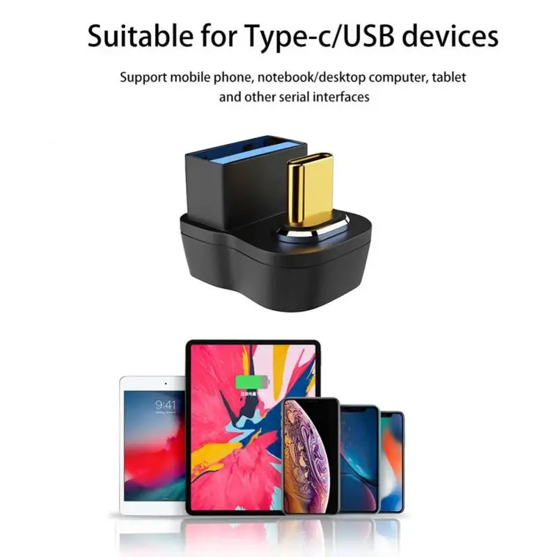 

Usb To Type C Adapter 2 In 1 For Notebook Aluminum Alloy For Tablet Otg Magnetic Charging Adapter