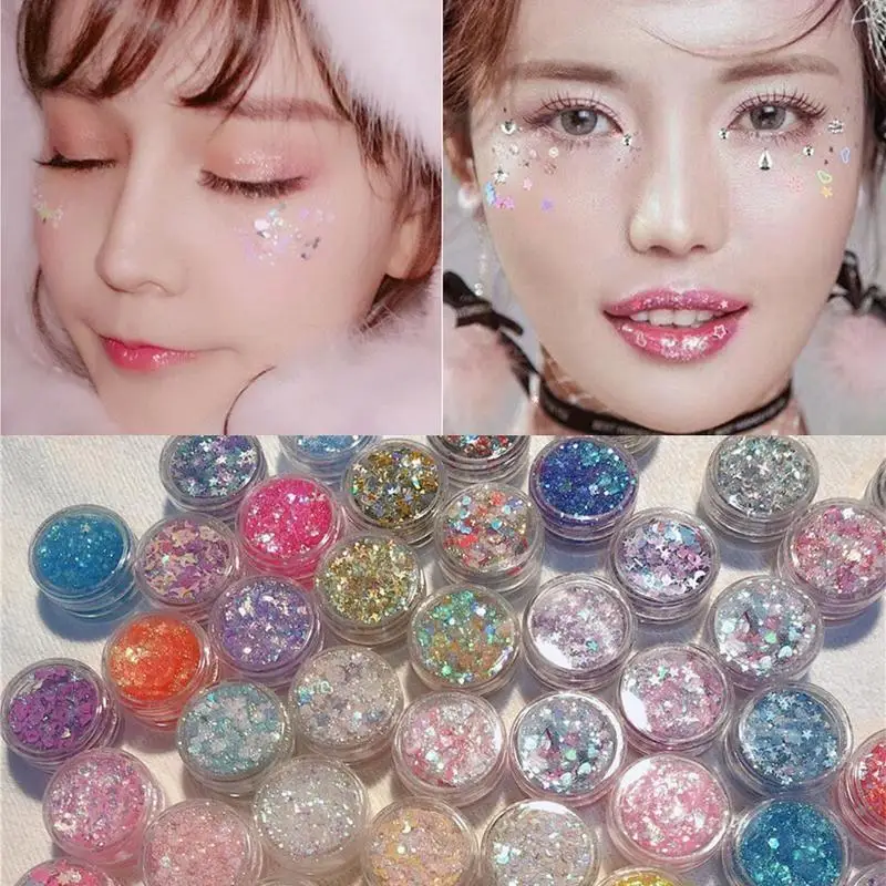 

Sequin Glitter Gel Eye Glitter Hair Body Face Glitter Diamond Colors Flash Shiny Shimmer Makeup Gel Glitter 12 Sequins Nail N0V2