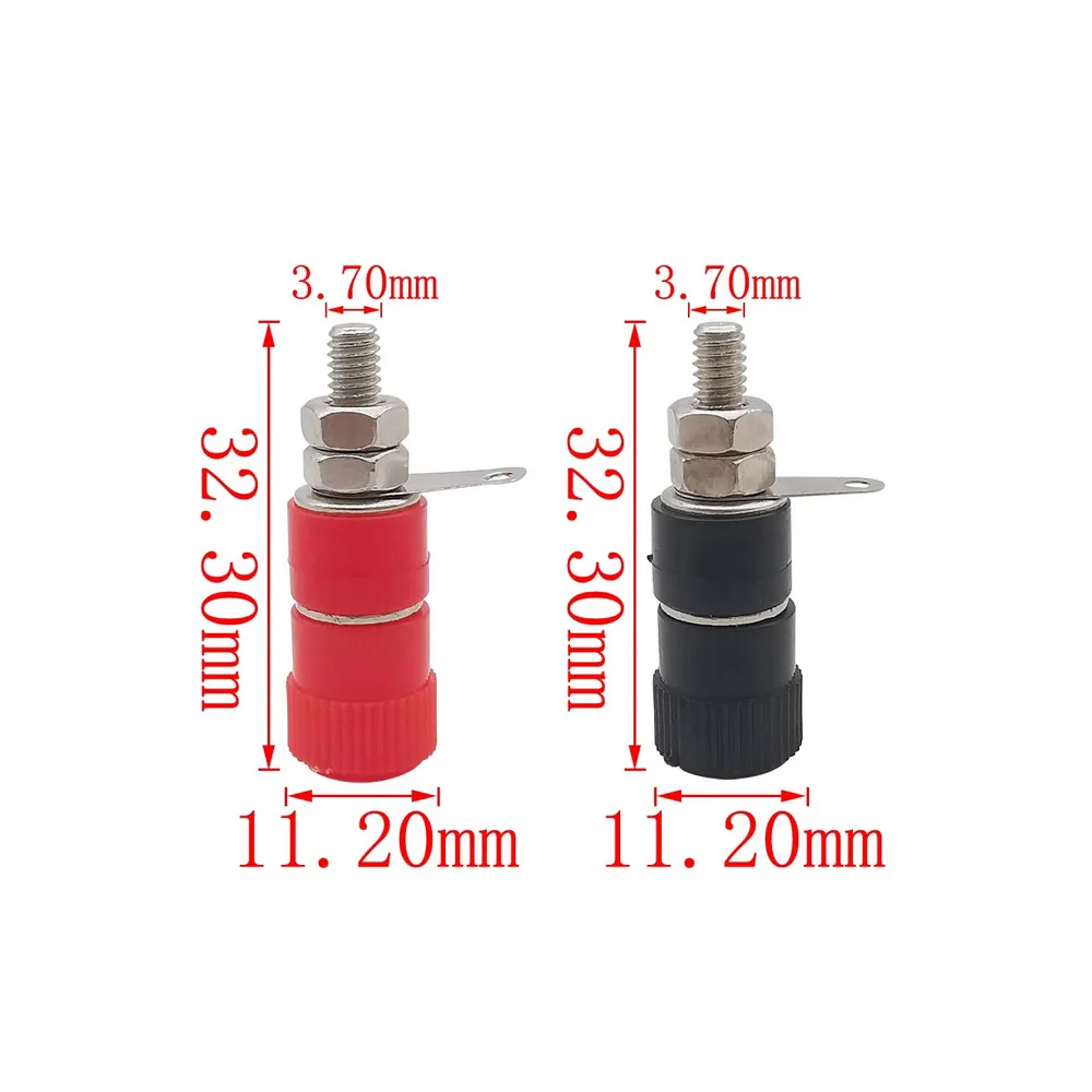 10 шт. клеммы для переплета 4 мм разъем типа банан красный и черный никелированный