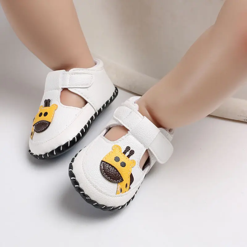 Обувь для новорожденных девочек; Обувь для мальчиков; Обувь для начинающих ходить с принтом слона и жирафа; Мягкая нескользящая обувь для малышей; Обувь из искусственной кожи для малышей 0-18 месяцев