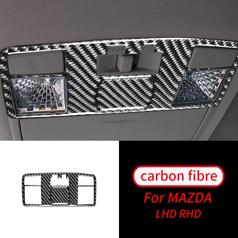 

For Mazda RX-8 2004-2008 2 PCS Real Carbon Fiber Rear Reading Lamp Panel Decor Trim Car Interior Accessories