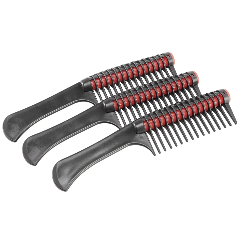 

3 Pack Hair Comb, Comb Roller, Detangling Roller Comb Integrated Hair Roller Comb, Anti Splicing Comb For Salon Barber Hair Dye