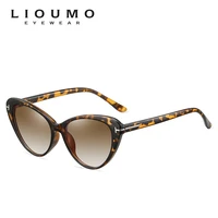 lioumo fashion cat eye sunglasses women t shaped rice nails glasses gradient tea eyewear anti glare uv400 gafas de sol mujer