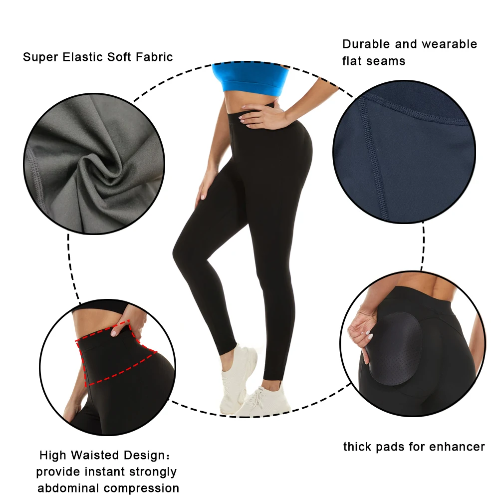 Velssut Butt Lifter Leggings for Women Slimming Push Up Yoga Pants Mid Waisted Hip Ehancer Body Shaper Shapewear Fitness Sports