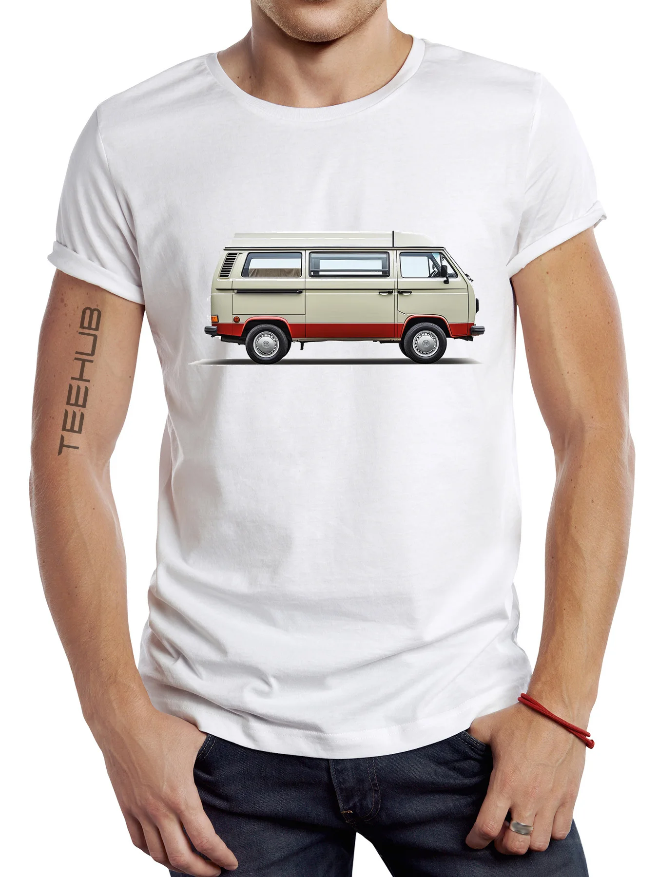 Новинка 2024 Мужская Классическая футболка с цветочным принтом для кемпера