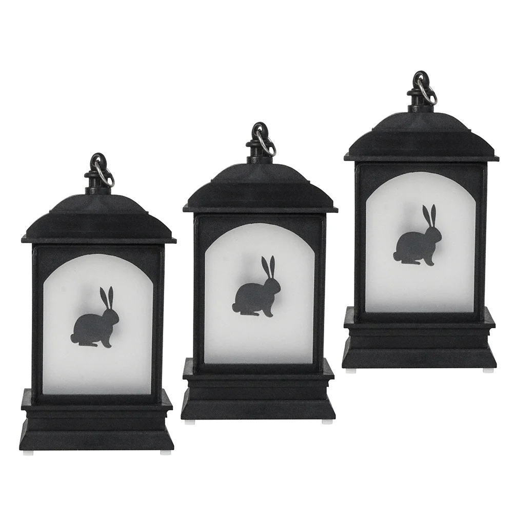 

3pcs Bedside Lamps Desk Lamps Easter Rabbit Pattern Simple Table Lamps for Decors