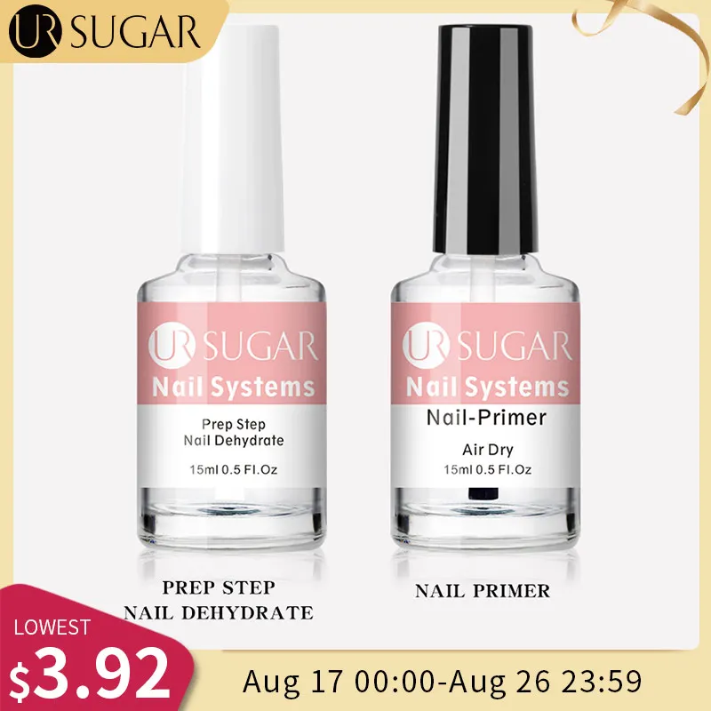 UR SURGAR Nail-Primers And Nail Prep Dehydrator Set 15ML No Need UV LED Lamp Manicures for Nail Art Gel Nail Polish Design
