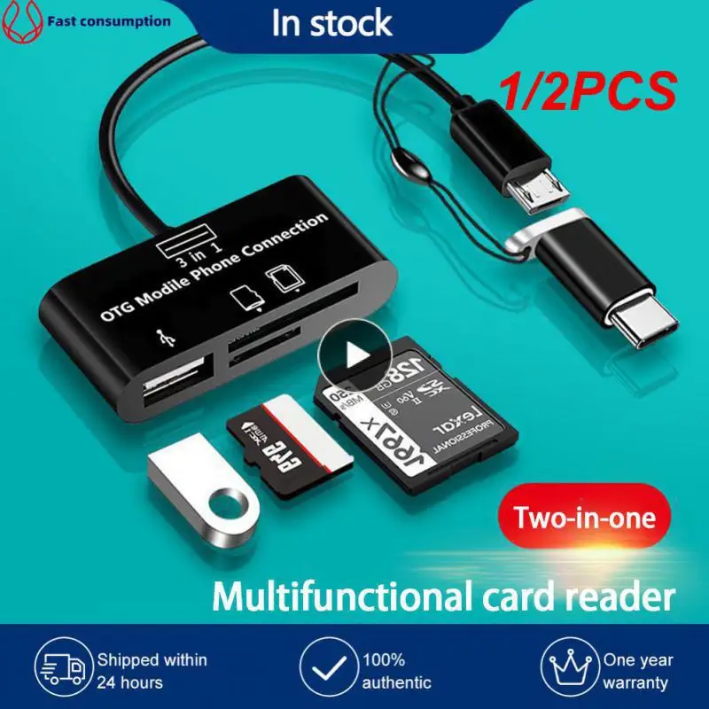 

Флэш-накопитель USB Type-C OTG, устройство для чтения карт памяти, аксессуары для ПК и ноутбуков, устройство чтения SD-карт, 1/2 шт. в 1