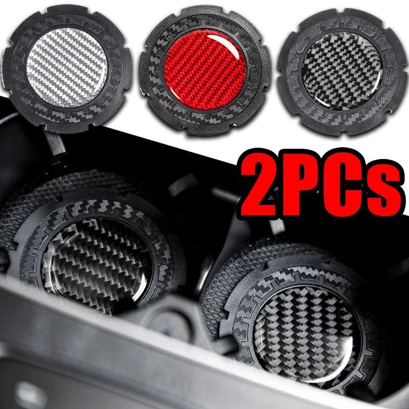 

Carbon Fiber Non-slip Car Water Cup Coaster Pad Car Drink Coffe Bottle Holder Rubber Cup Bottle Mat Auto Interior Accessories