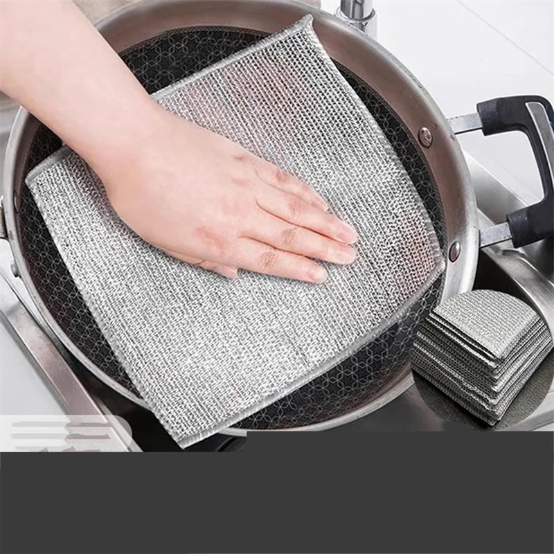 10 Упаковок Волшебной Ткани Для Чистки Двусторонняя Металлическая Проволочная