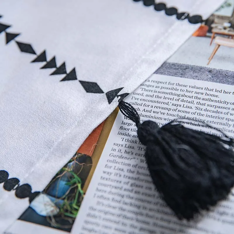 American Curtains Bohemian Black Stripes Printed Handmade Large Hanging Spikes Translucent Three Ways Rod Punch Hook |