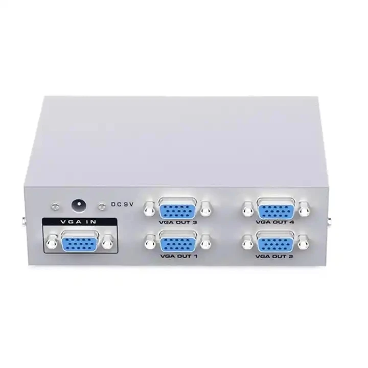 

4 Port VGA Video Splitter 1x4 Distributor 250Mhz 1920*1440 Hd 30M 1X4 4 Port Vga Splitter 1 Input 4 Output