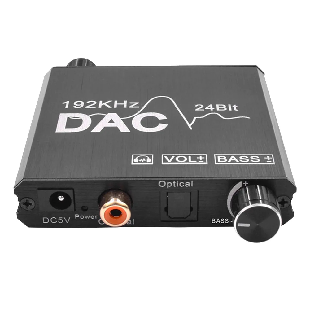 

Metal 3.5mm Jack Audio Adapter Portable Support Volume Control Amplifier 192KHz Digital To Analog Converter Coaxial Toslink