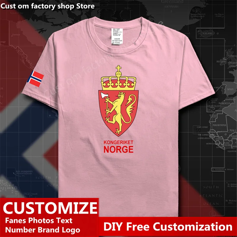 Норвежская хлопковая Футболка Norge изготовленная на заказ футболка для фанатов с