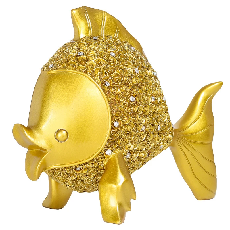 

Nordic Fish Figurine Resin Sculpture Goldfish Ornament Keepsake Living Room Decoration JS22