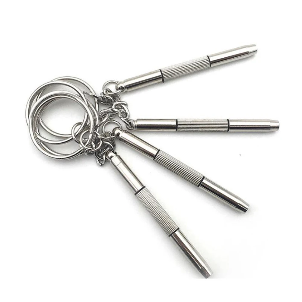 

1 X Eyeglass Screwdriver Stainless Steel Mini 3in1 Screwdriver Glasses Phone Watch Screw Repair Tool Keyring Keychain