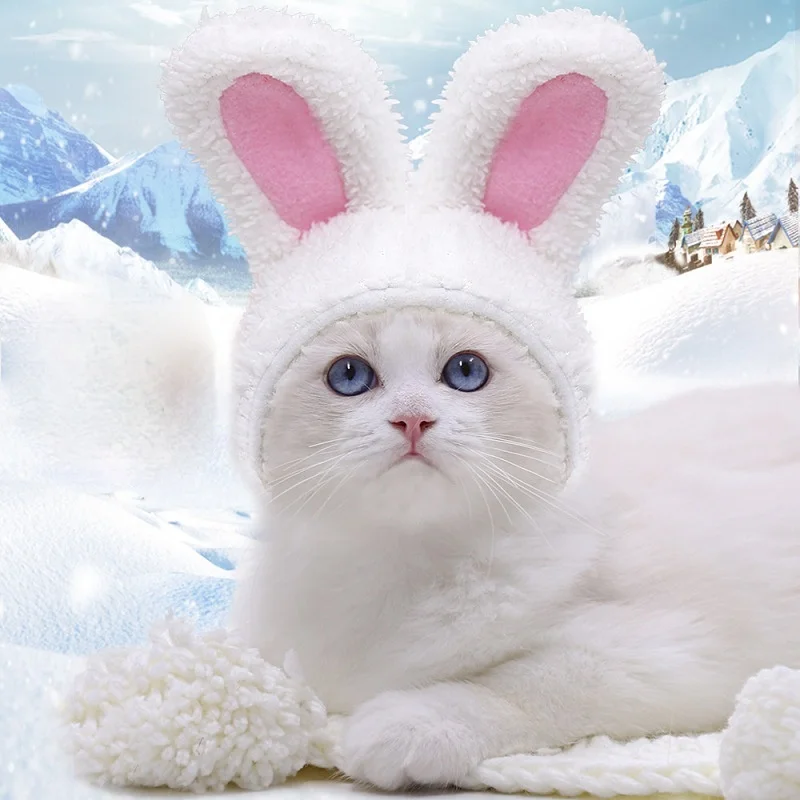 Милый костюм для домашних животных шапка с кроличьими ушками косплея кошек
