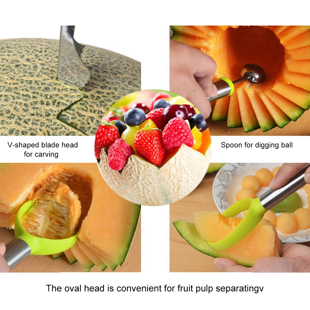 3 шт. набор ножей для вырезания дыни из нержавеющей стали |