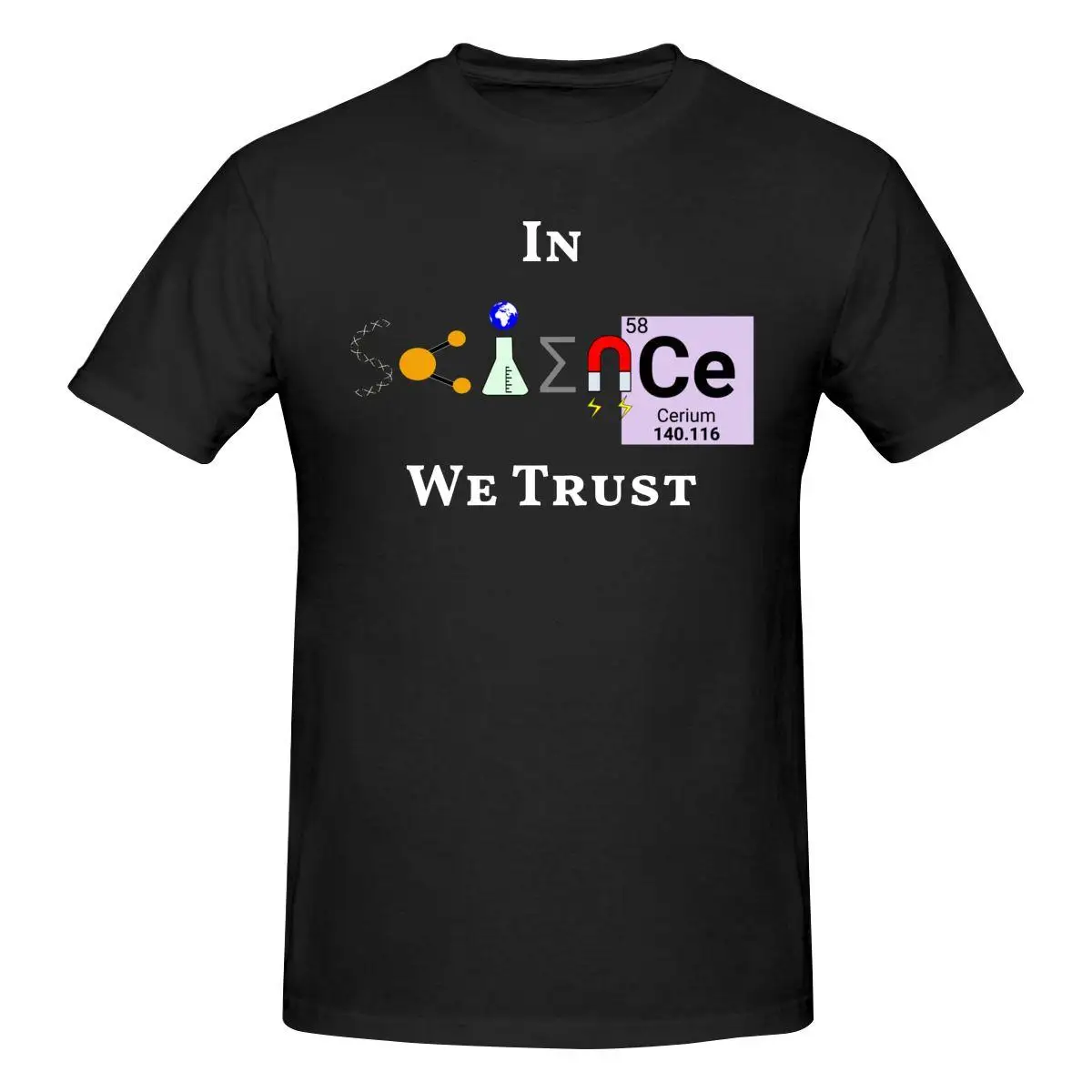 

In Science We Trust T Shirt Cotton Crewneck Short Sleeve Custom Men Clothing