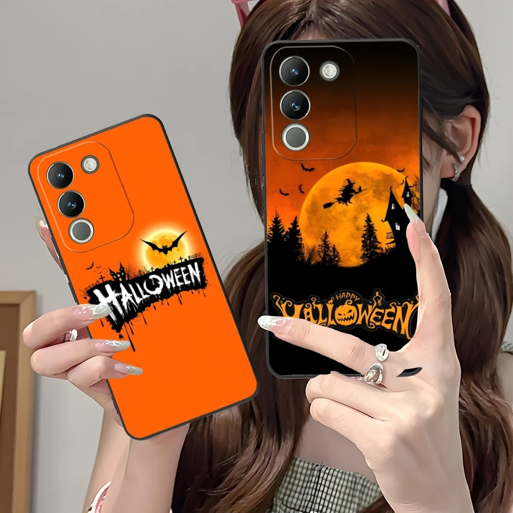 Halloween Pumpkin Mobile Cell Phone Case for VIVO Y95 Y93 Y31 Y20 V19 V17 V15 Pro X60 NEX Black Soft Cover Shell