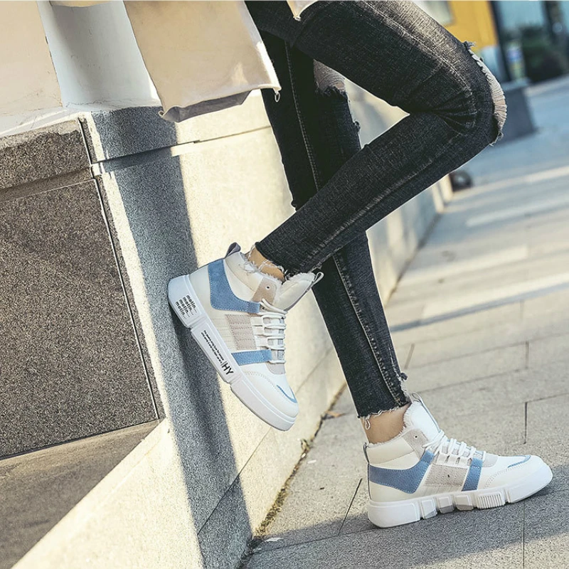 New Women Sneakers Shoes Fashion Boots Woman Ankle Casual Shoes Ladies High Top Booties Non-slip Winter Warm Woman Female Boots