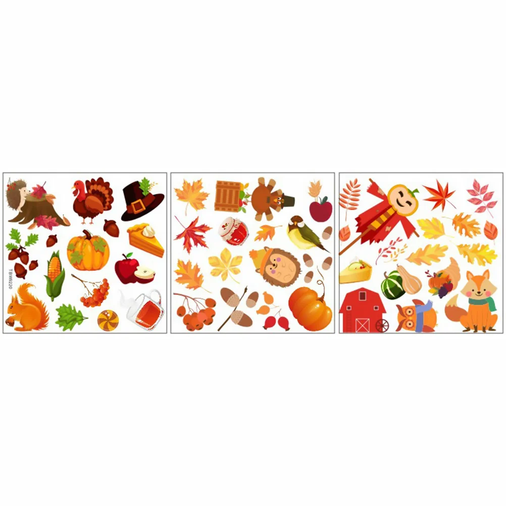 

1 Sheet Thanksgiving Sticker DIY Chic Nice Fine Wall Sticker Decor Glass Decal Sticker