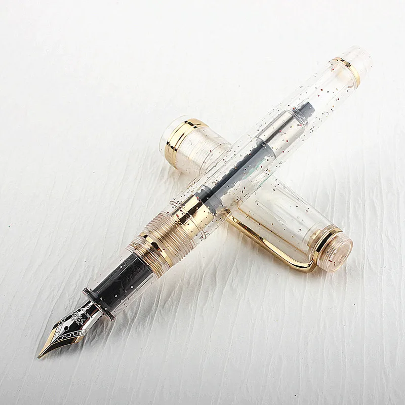 JINHAO 82 перьевая ручка прозрачная вращающаяся Золотая EF F M перо деловые офисные и
