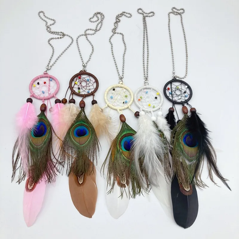 

1set Decor Heart Shape White Feathers Hanging Decoration India Style Home Decoration