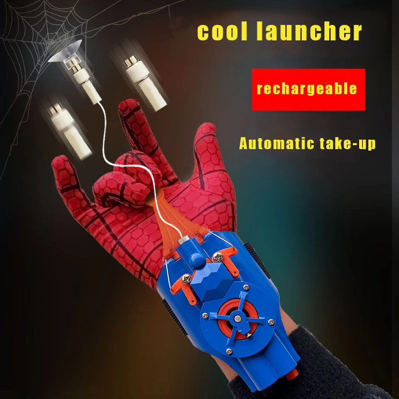

Spiderman Glove Web Shooters Wrist Launcher Device Spider Man Peter Parker Marvel Avengers Cosplay Accessories Prop Children Toy