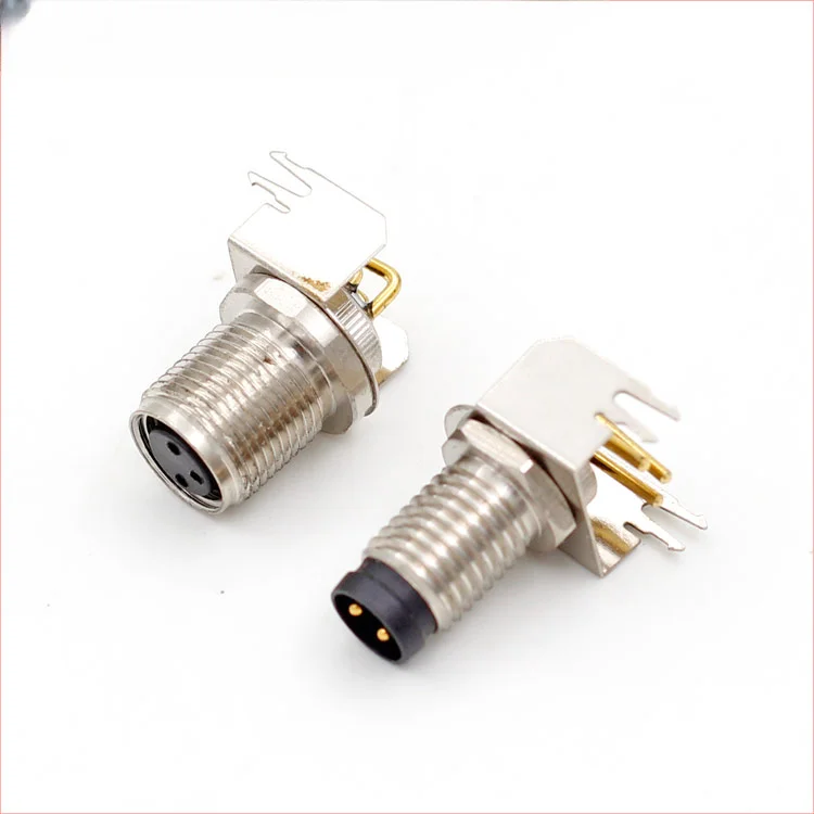 

M8 looped pin socket 345 hole 6p8 core solder plate straight flange seat PCB waterproof connector M8 aviation head