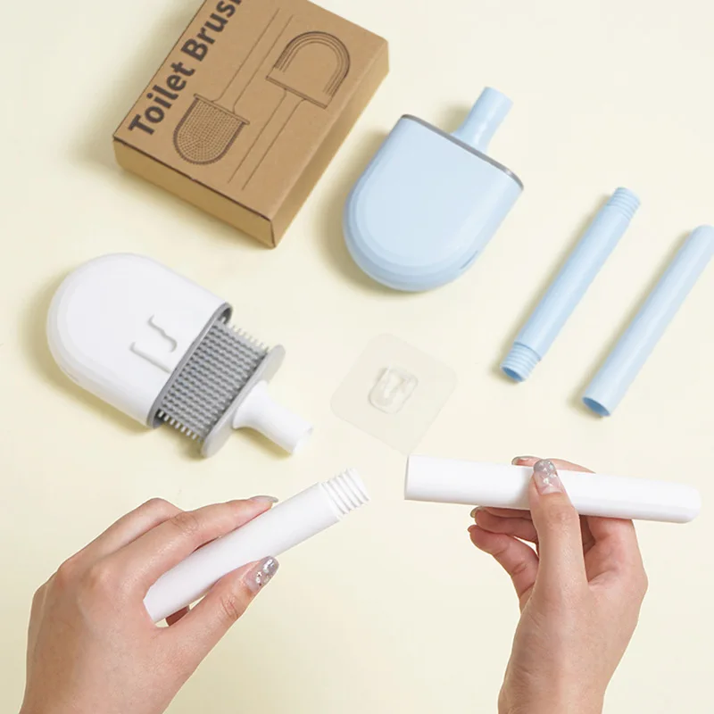 

Xiaomi Toilet Brush Wall Mounted Detachable Hand Held Bathroom Accessories Sets Silicone Brush Cleaning Tools