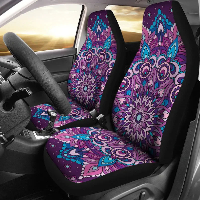 

Car Seat Cover, Mandala Purple Blue, Car Accessories, Hippie Spiritual, Car Covers, Seat Covers, Floral, Gift for Her, Seat Cove