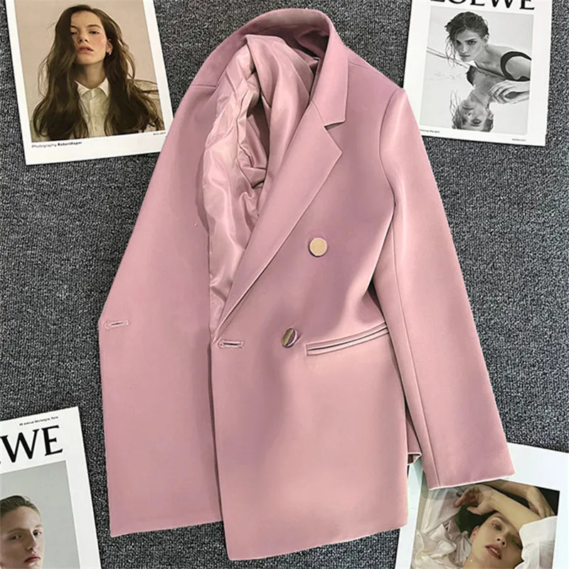 2023 Women's Spring Dress Candy New Blazer Coat Korean Long Sleeve Fashion Elegant Temperament Casual Button Loose Top