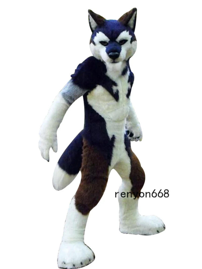 Long Fur Husky Dog Fox Mascot Costume Fursuit Halloween Furry Suit Party Cosplay Cartoon Outfits Party Dress Up