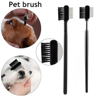 pet eye comb brush pet tear stain remover comb eye grooming brush double sided for small cat dog hair brush
