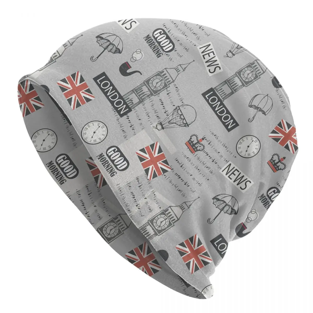 

Retro London British Pattern Bonnet Hat Knitting Hats Hip Hop Unisex UK United Kingdom Flag Warm Winter Skullies Beanies Cap