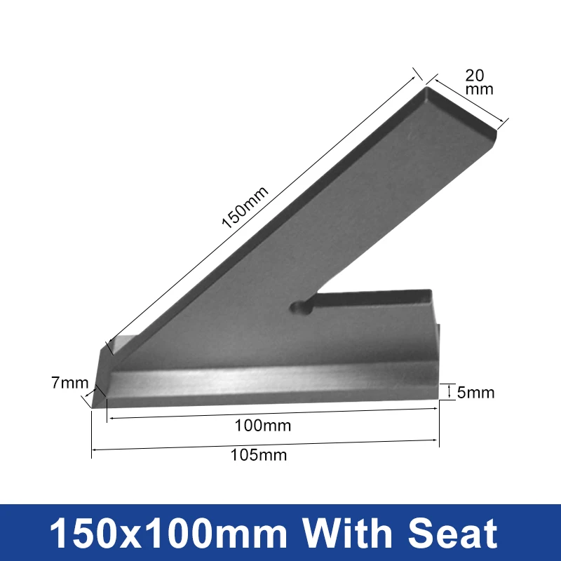 

45 Degree Flat Edge Square Carbon Steel Angle Ruler With Seat Oblique Angle Measuring Square Machinist Ruler Woodworking Tool