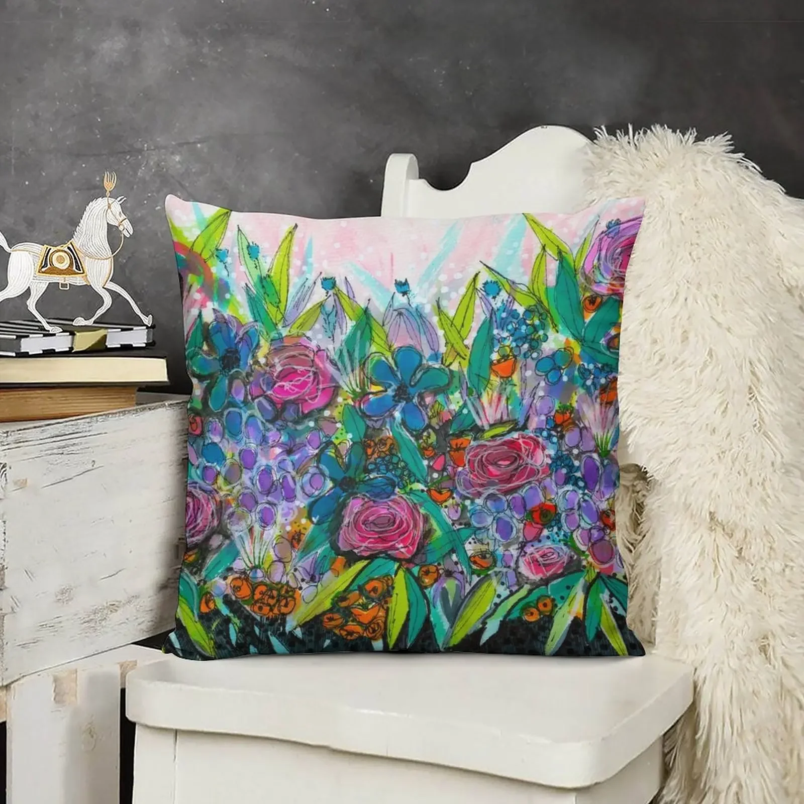 Джембл цветов - Керри Безули Подушка для подушки на заказ Рождественская