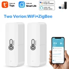 Датчик температуры и влажности Tuya Wi-Fi Zigbee, комнатный гигрометр-контроллер для умного дома, приложение для мониторинга для Alexa Google Home