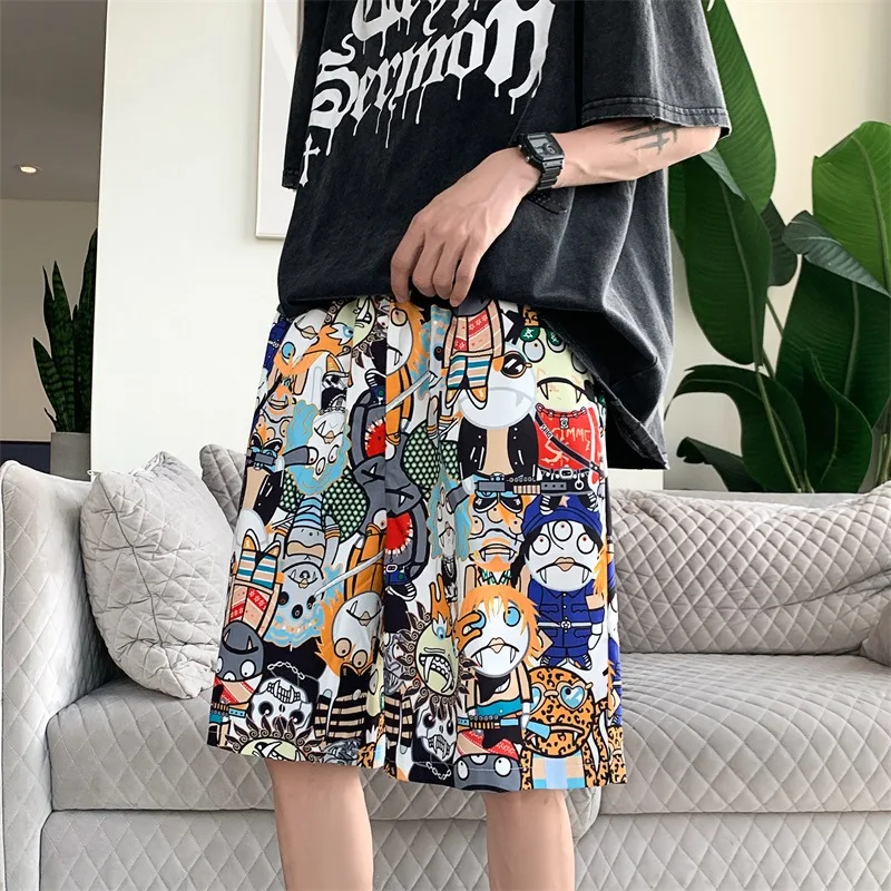 

Men Cartoon Graffiti Board Shorts Summer Quick Dry Swimwear Beach Holiday Party Swim Trunks Plus Size Pants Casual Bathing Suits